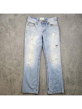 Aeropostale Y2K Bootcut Jeans Mens 29x32 Relaxed Fit Light Wash Distressed Denim